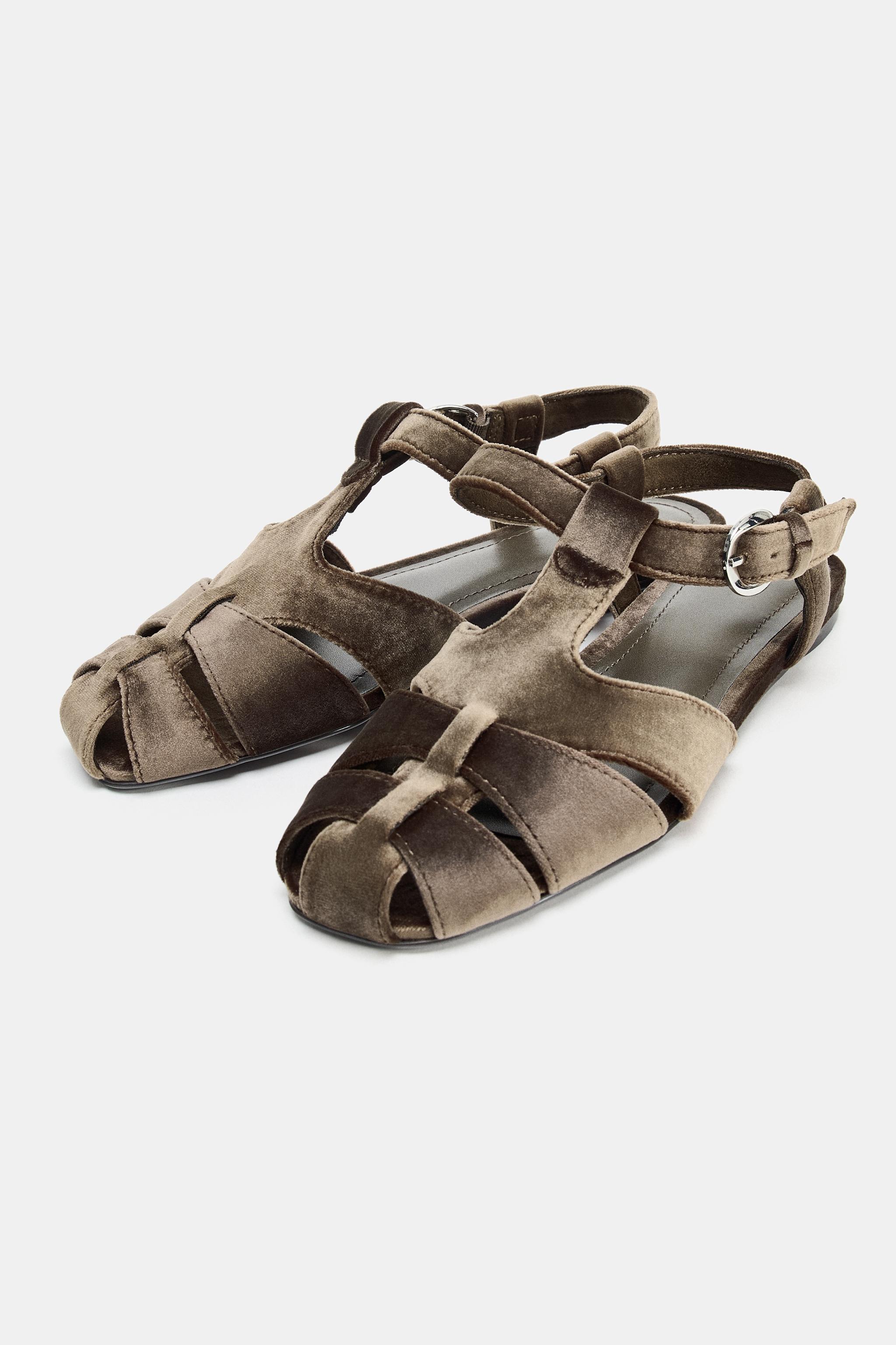 VELVET EFFECT FISHERMAN SANDALS
